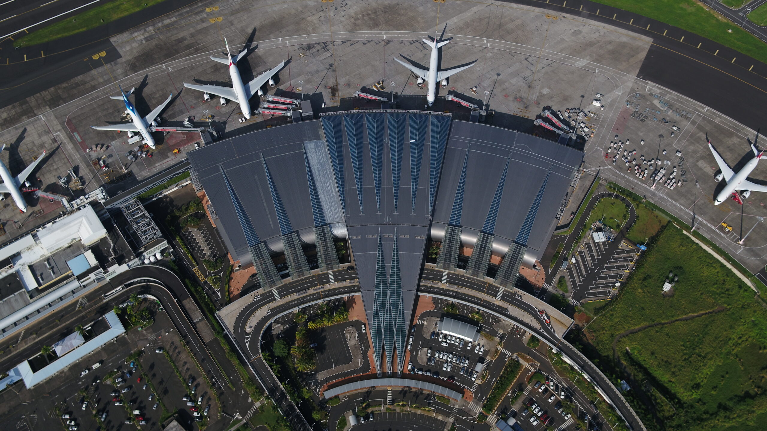Vue aérienne de l'aéroport international SSR